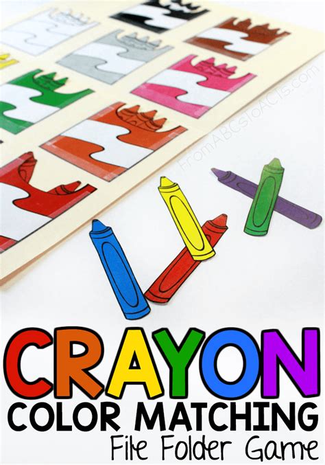 Crayon Color Matching File Folder Game - From ABCs to ACTs