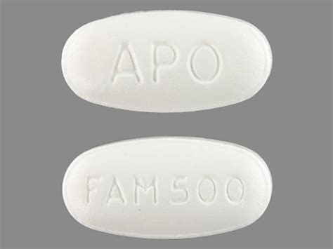 APO FAM500 Pill White Oval 15mm - Pill Identifier