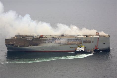 Car transport ship's Japanese owner to investigate Dutch fire | Reuters