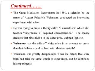 Weismann barrier or theory | PPT