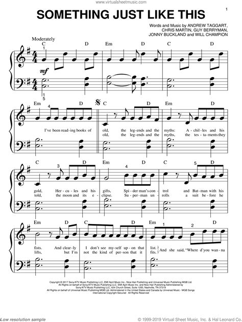 50+ Something Just Like This Easy Piano Sheet Music Pics // Like Sheet Music Picture