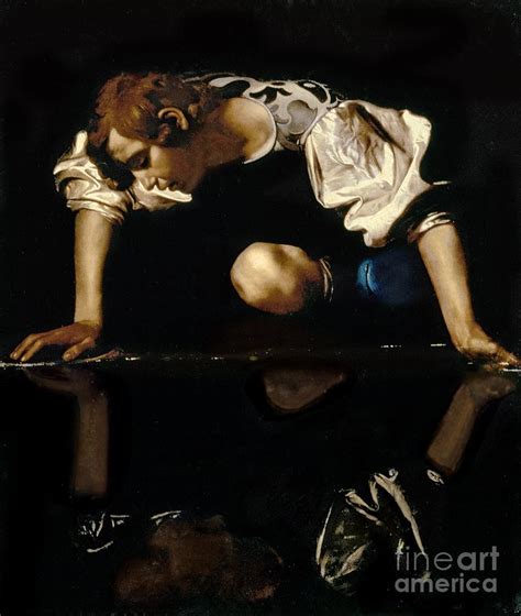 Narcissus Painting by Caravaggio - Pixels