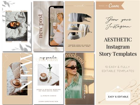 Aesthetic Instagram Story Templates Blogger Templates - Etsy