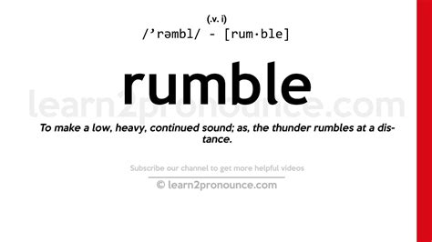 Pronunciation of Rumble | Definition of Rumble - YouTube