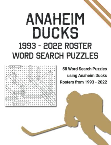 Anaheim Ducks Roster Word Search Puzzles: Large Print Puzzles using all Anaheim Ducks Rosters ...