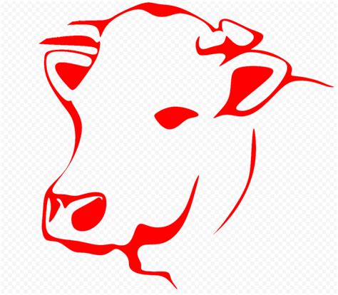 HD Red Cow Head Logo Silhouette PNG | Citypng