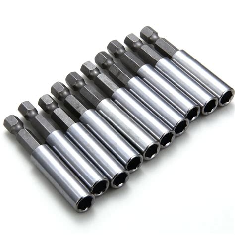 10 Pcs Magnetic Extension Extend Socket Drill Bit Holder 1/4" Hex Power Tools-in Power Tool ...