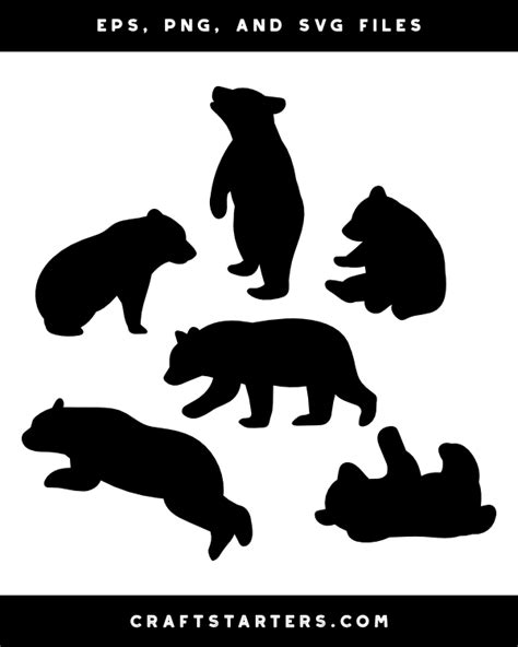 Bear Cub Silhouette Clip Art