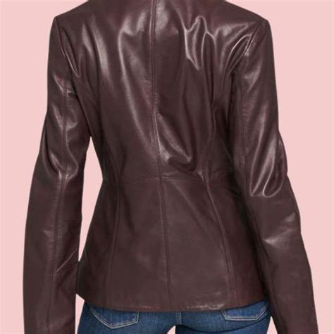 Burgundy Leather Jacket Womens - AirBorne Jacket