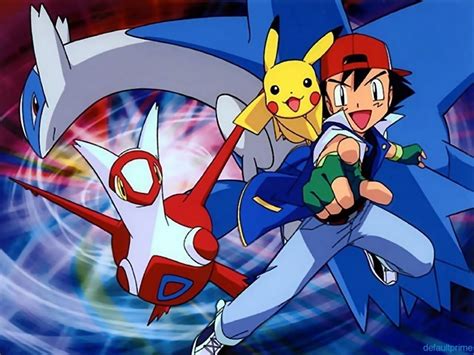 Epic Pokémon Heroes HD Wallpaper: Ash, Pikachu, Latias & Latios