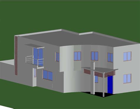 3 D house plan dwg file - Cadbull