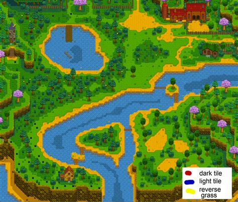 map of strange splotches in Cindersap Forest : StardewValley