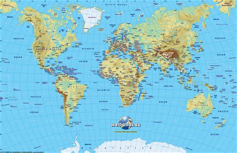 Atlantic Map World Atlas - ToursMaps.com