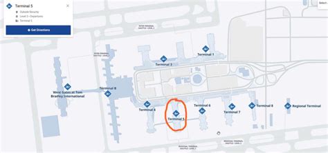 Terminal 5 map Los Angeles International Airport LAX