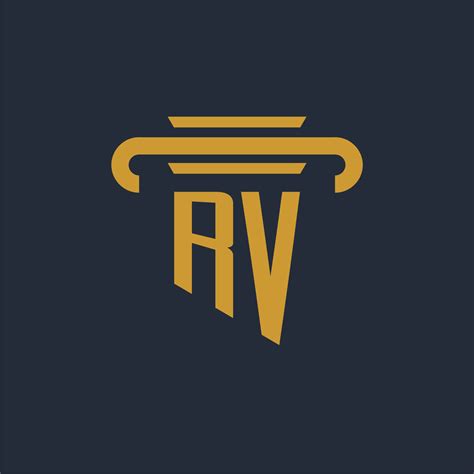 RV initial logo monogram with pillar icon design vector image 17133948 ...