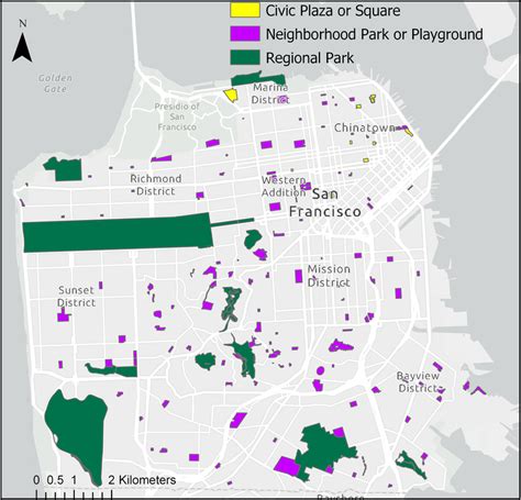 San Francisco Recreation and Parks Facility Map for three park ...