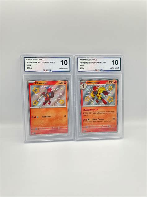 Pokémon - 2 Graded card - SHINY CHARCADET & SHINY ARMAROUGE - PALDEAN FATES - UCG 10 - Catawiki