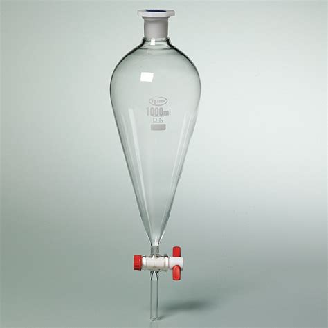 Embudo De Vidrio En Forma De Pera Con Llave De Paso PTFE, 53% OFF