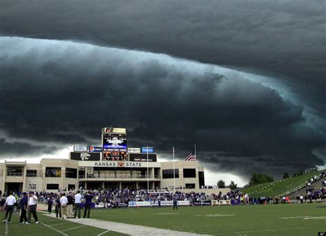 Stunning Photos: College Football Game Hit By Extreme Weather | Kansas ...