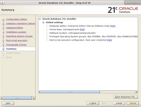 Installation of Oracle Database 21c on Oracle Linux