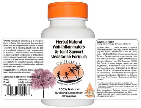 Herbal Natural Anti Inflammatory and Joint Support Vegetaria