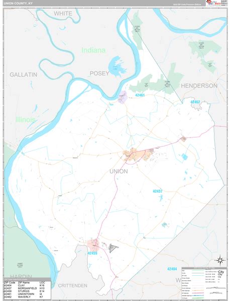 Union County, KY Wall Map Premium Style by MarketMAPS - MapSales