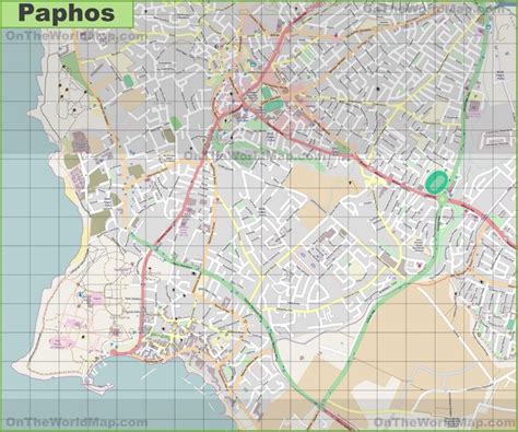 Large detailed map of Paphos