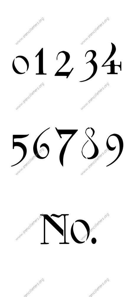 Fantasy Art Nouveau Made to Order Stencils - Stencil Letters Org Number Tattoo Fonts, Number ...