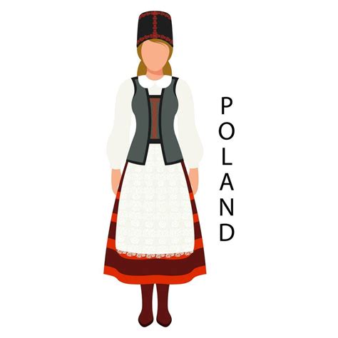 Woman in Polish folk retro costume. Culture and traditions of Poland ...