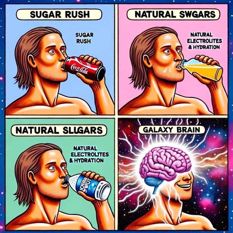 Galaxy brain meme about beverages : r/weirddalle