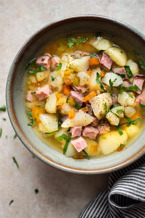 Slow Cooker Ham and Potato Soup • Salt & Lavender