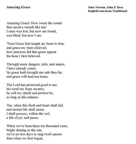 Amazing Grace - lyrics