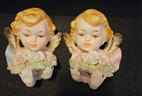 Set of Lefton Porcelain Angels - Etsy