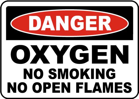 Oxygen No Smoking No Open Flame Sign - Get 10% Off Now