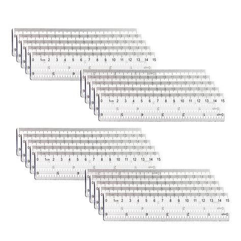 Buy Chris.W 20 Pack Clear Plastic Ruler 6 Inch Straight Ruler Flexible ...