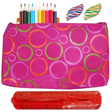 16pce Back to School Stationery Kit Pink Red Kids Bundle, Pencils ...