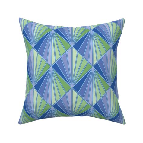 art deco blue and green Fabric | Spoonflower