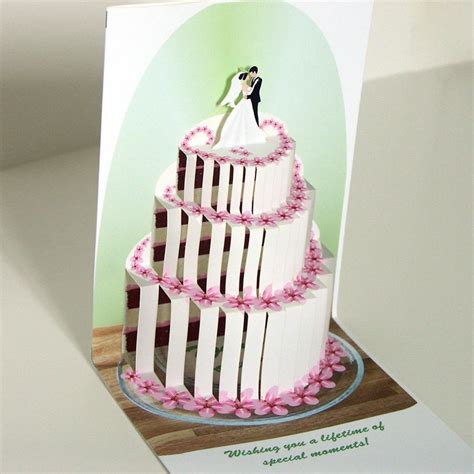 Pop up Wedding Cake Card Wedding Cake With Bride and Groom - Etsy