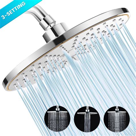 8 inch Rainfall Shower Head Rain Shower Head, Luxury High Pressure High Flow Shower Head with ...