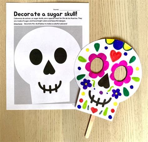 Printable Day of the Dead Mask Craft Dia De Los Muertos | Etsy