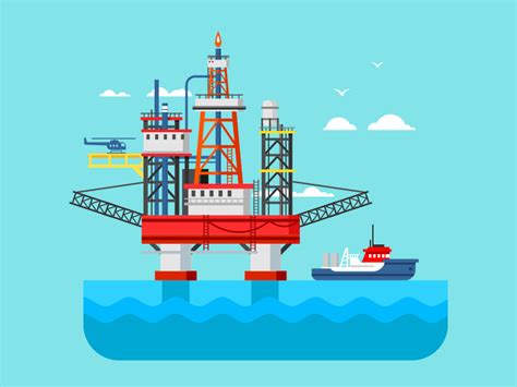 Drilling rig at sea by Anton Fritsler for Kit8 on Dribbble