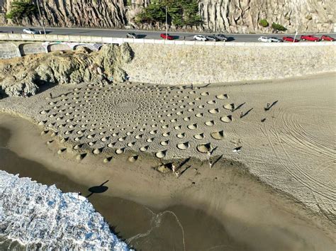 Mesmerizing sand art emerges at San Francisco’s Ocean Beach