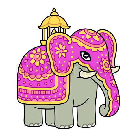 Kandy Esala Perahera elephant cartoon illustration | Stock vector ...