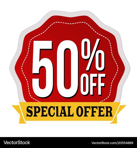 Special offer 50 off label or sticker Royalty Free Vector