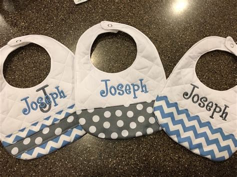 Handmade personalized bibs for boysset of 3 monogrammed bib