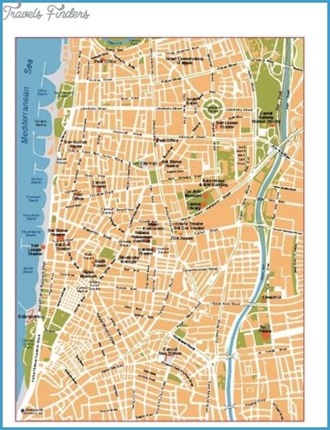 Tel Aviv Map - TravelsFinders.Com