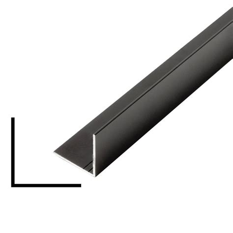 Alexandria Moulding 1 in. x 1 in. x 96 in. Metal Mira Black Outside Corner Moulding-AT009 ...