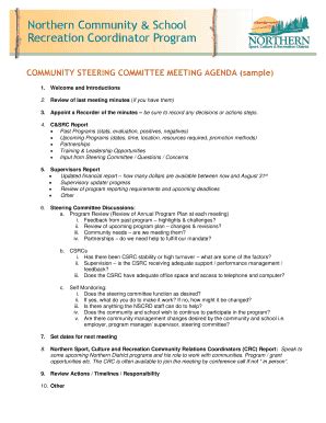 Community Meeting Agenda Examples - Fill and Sign Printable Template Online