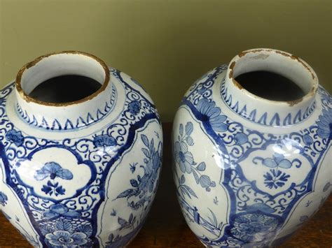 Antiques Atlas - Pair Of 18th C Delft Vases