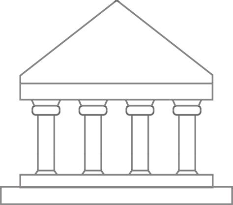 Illustration of a court building in black line art. 24364270 Vector Art ...